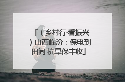 （乡村行·看振兴）山西临汾：保电到田间 抗旱保丰收