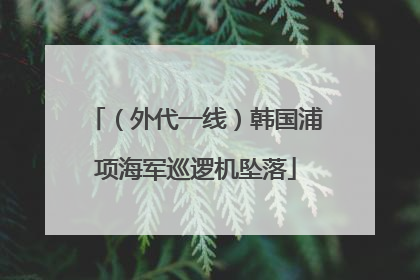 （外代一线）韩国浦项海军巡逻机坠落