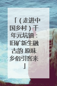 （走进中国乡村）千年元坑镇：旧矿新生融古韵 原味乡俗引客来