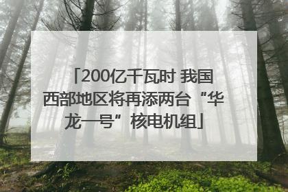 200亿千瓦时 我国西部地区将再添两台“华龙一号”核电机组