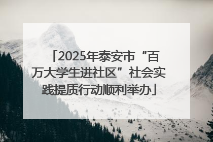 2025年泰安市“百万大学生进社区”社会实践提质行动顺利举办