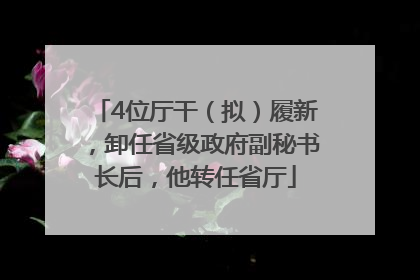 4位厅干（拟）履新，卸任省级政府副秘书长后，他转任省厅