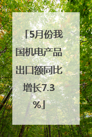 5月份我国机电产品出口额同比增长7.3%