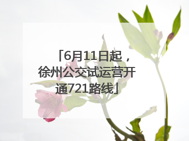 6月11日起，徐州公交试运营开通721路线