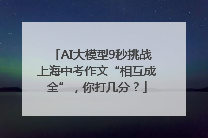 AI大模型9秒挑战上海中考作文“相互成全”，你打几分？