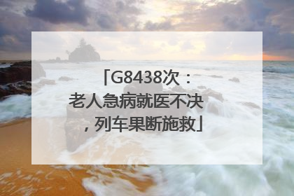 G8438次：老人急病就医不决，列车果断施救